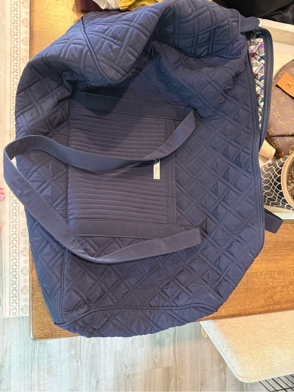 Vera Bradley Quilted Navy Travel Tote
